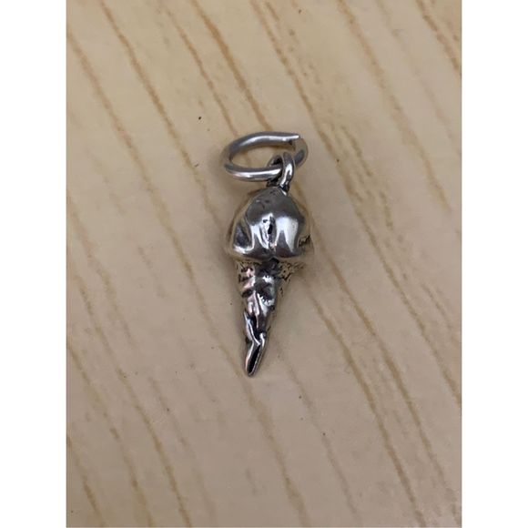 Ice Cream Waffle Cone Sterling Silver Jewelry Charm - Picture 1 of 3